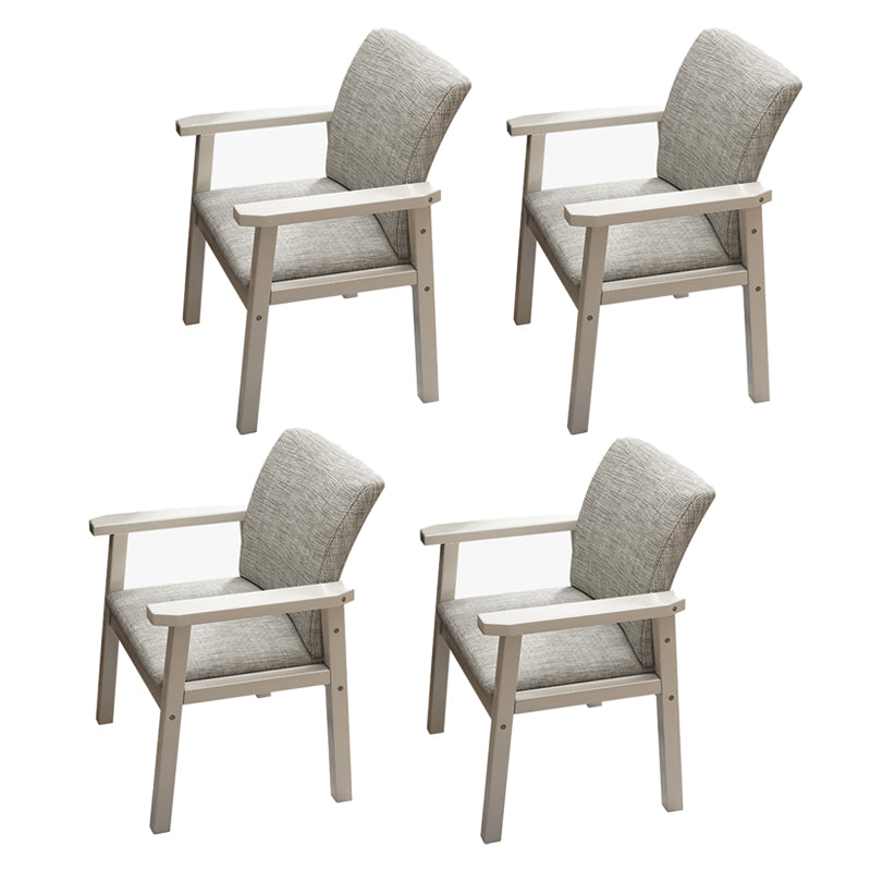 Contemporary Wood Squar Dining Chair Fabric Dining Side Chair for Kitchen White Set of 4 Clearhalo ' kitchen&dining_furn' 'Dining Chairs' 'Dining Tables & Seating' 'dining_chair' 'Furniture' 'furniture_dining_chair' 'Kitchen & Dining Furniture' 'kitchen' 3454117