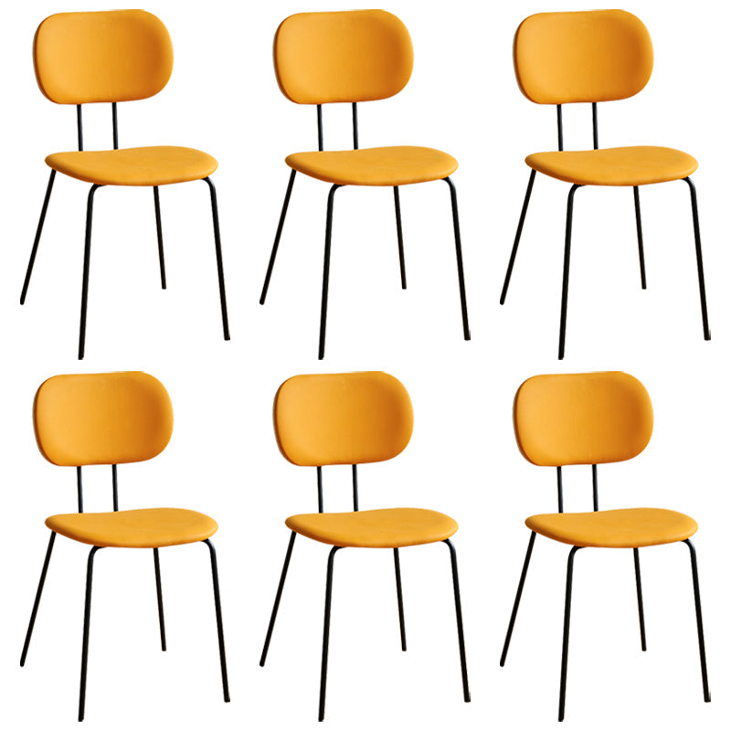Industrial Style Matte Finish Metal Side Chair Open Back Dining Side Chair Yellow Black Set of 6 Clearhalo ' kitchen&dining_furn' 'Dining Chairs' 'Dining Tables & Seating' 'dining_chair' 'Furniture' 'furniture_dining_chair' 'Kitchen & Dining Furniture' 'kitchen' 3454336