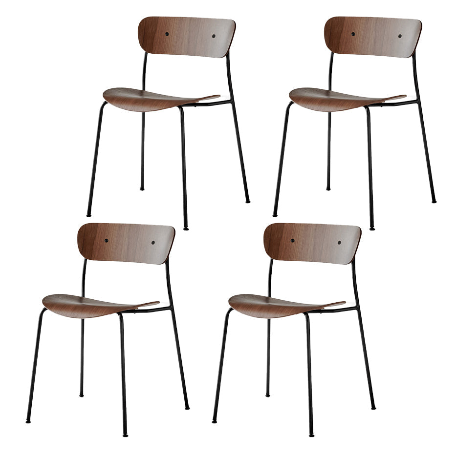 Minimalist Wood Side Dining Chairs Open Back Dining Side Chair for Home Walnut Set of 4 Clearhalo ' kitchen&dining_furn' 'Dining Chairs' 'Dining Tables & Seating' 'dining_chair' 'Furniture' 'furniture_dining_chair' 'Kitchen & Dining Furniture' 'kitchen' 3454976