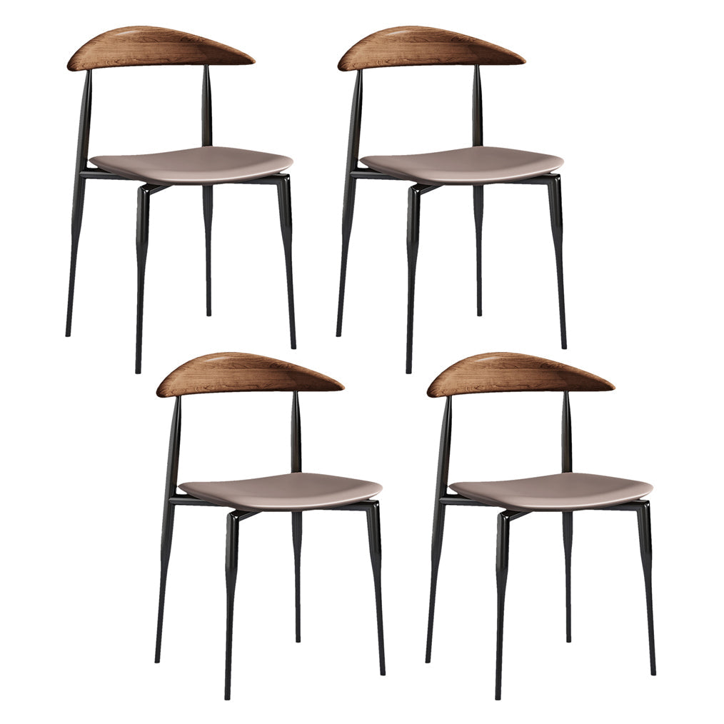 Contemporary Style Wood Dining Side Chairs Cow Horn Armless Chair for Home Use Grey Set of 4 Clearhalo ' kitchen&dining_furn' 'Dining Chairs' 'Dining Tables & Seating' 'dining_chair' 'Furniture' 'furniture_dining_chair' 'Kitchen & Dining Furniture' 'kitchen' 3455071