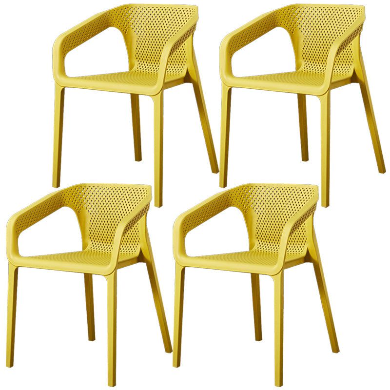 Glam Style 20'' Wide Plastic Side Chair Solid Back Chair with 4 Legs For Home Use Ginger Set of 4 Clearhalo ' kitchen&dining_furn' 'Dining Chairs' 'Dining Tables & Seating' 'dining_chair' 'Furniture' 'furniture_dining_chair' 'Kitchen & Dining Furniture' 'kitchen' 3455232