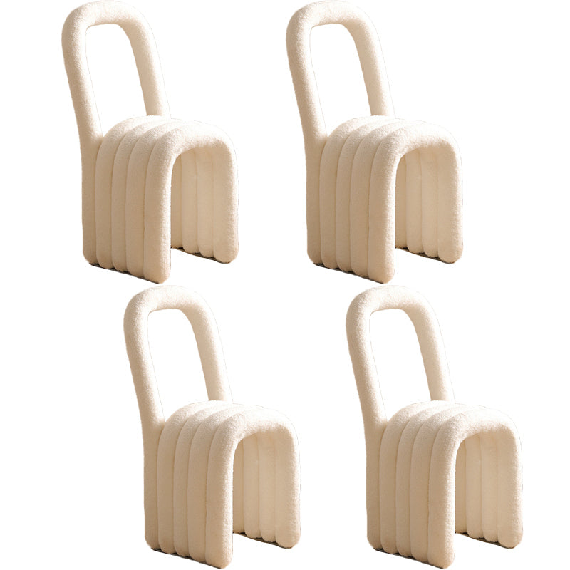 Lamb Wool Side Chairs Modern Kitchen Side Chair 16'' Wide Open Back Dining Side Chair White 4 Piece Set Clearhalo ' kitchen&dining_furn' 'Dining Chairs' 'Dining Tables & Seating' 'dining_chair' 'furn' 'furn_dining_chair' 'Furniture' 'furniture_dining_chair' 'Kitchen & Dining Furniture' 'kitchen' 3467248