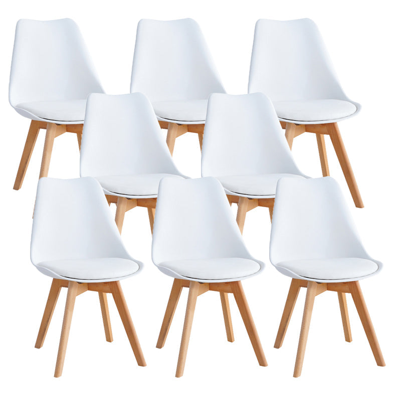 Glam Style Dining Room Wooden Side Chair Matte Finish Solid Back Dining Chair White Set of 8 Clearhalo ' kitchen&dining_furn' 'Dining Chairs' 'Dining Tables & Seating' 'dining_chair' 'Furniture' 'furniture_dining_chair' 'Kitchen & Dining Furniture' 'kitchen' 3467425