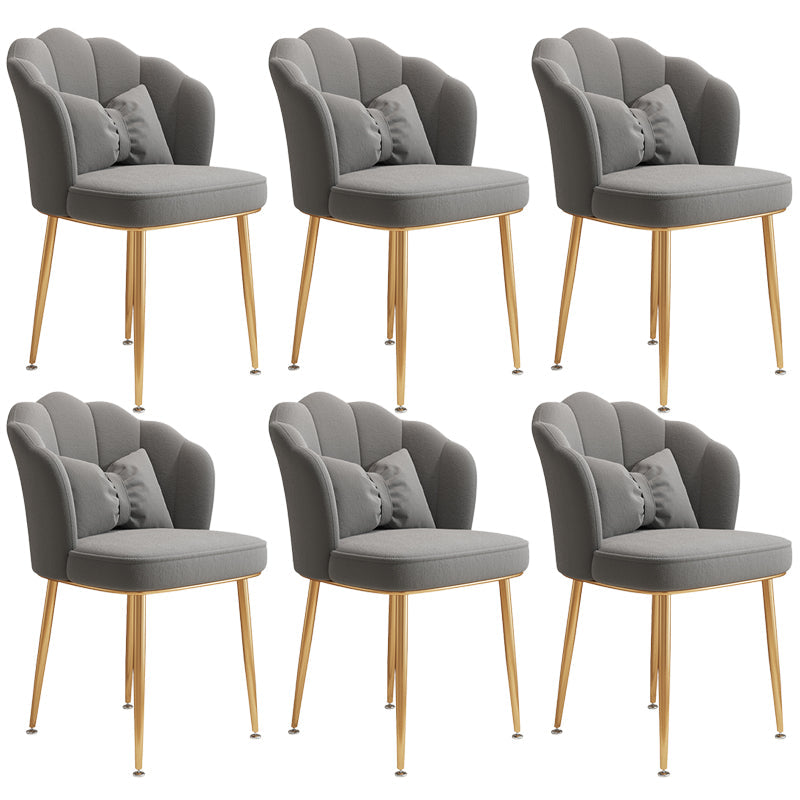 Glam Dining Room Chair 16.5'' Wide Solid Back Chair with 4 Metal Legs for Home Use Light Gray 6 Piece Set Brass Gold Clearhalo ' kitchen&dining_furn' 'Dining Chairs' 'Dining Tables & Seating' 'dining_chair' 'furn' 'furn_dining_chair' 'Furniture' 'furniture_dining_chair' 'Kitchen & Dining Furniture' 'kitchen' 3467523