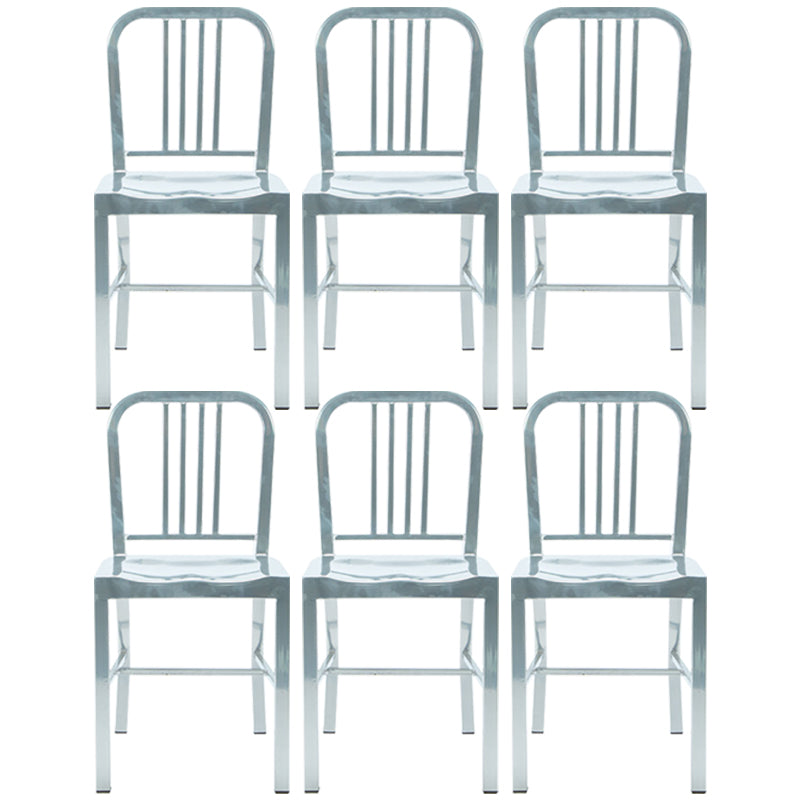 Industrial Dining Chair Windsor Back Side Chair with Metal Legs for Home Use Silver 6 Piece Set Clearhalo ' kitchen&dining_furn' 'Dining Chairs' 'Dining Tables & Seating' 'dining_chair' 'furn' 'furn_dining_chair' 'Furniture' 'furniture_dining_chair' 'Kitchen & Dining Furniture' 'kitchen' 3467742