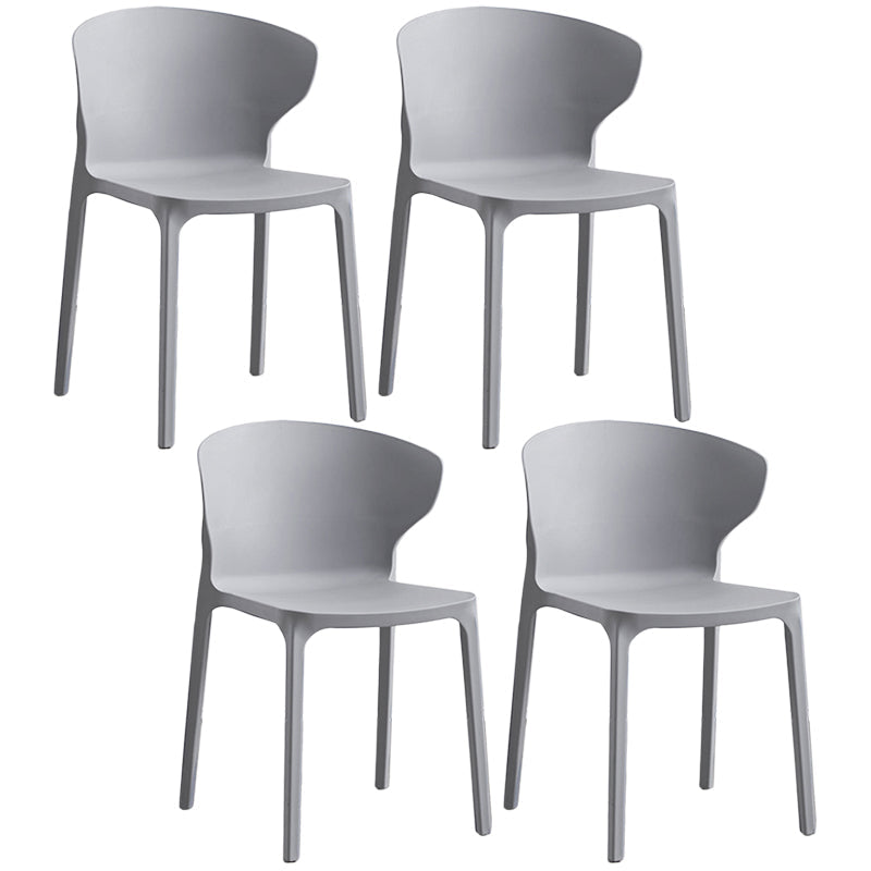 Contemporary Plastic Dining Chair 15.5'' Wide Wingback Side Chair for Home Use Light Gray 4 Piece Set Clearhalo ' kitchen&dining_furn' 'Dining Chairs' 'Dining Tables & Seating' 'dining_chair' 'furn' 'furn_dining_chair' 'Furniture' 'furniture_dining_chair' 'Kitchen & Dining Furniture' 'kitchen' 3468088