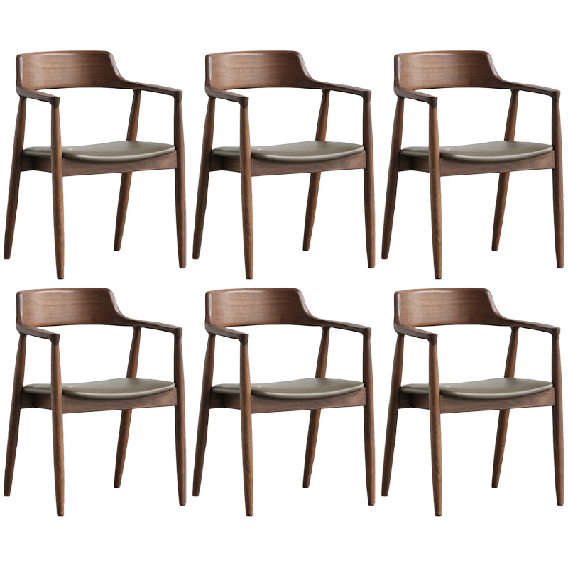 Contemporary Dining Chair 23'' Wide Open Side Chair with 4 Wood Legs for Home Use Khaki 6 Piece Set Clearhalo ' kitchen&dining_furn' 'Dining Chairs' 'Dining Tables & Seating' 'dining_chair' 'furn' 'furn_dining_chair' 'Furniture' 'furniture_dining_chair' 'Kitchen & Dining Furniture' 'kitchen' 3468156