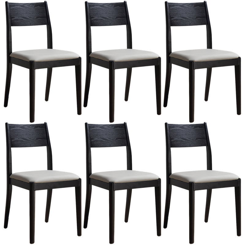 Industrial Dining Chair Open Back Chair with Black Wood Legs for Home Use Grey 6 Piece Set Clearhalo ' kitchen&dining_furn' 'Dining Chairs' 'Dining Tables & Seating' 'dining_chair' 'furn' 'furn_dining_chair' 'Furniture' 'furniture_dining_chair' 'Kitchen & Dining Furniture' 'kitchen' 3468201