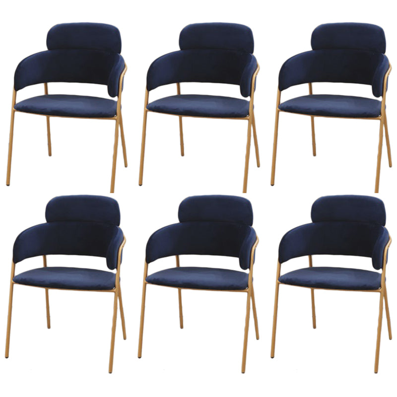 Metal Glam Style Dining Side Chair Open Back Dining Side Chair of 23'' Wide Blue 6 Piece Set Clearhalo ' kitchen&dining_furn' 'Dining Chairs' 'Dining Tables & Seating' 'dining_chair' 'furn' 'furn_dining_chair' 'Furniture' 'furniture_dining_chair' 'Kitchen & Dining Furniture' 'kitchen' 3468404