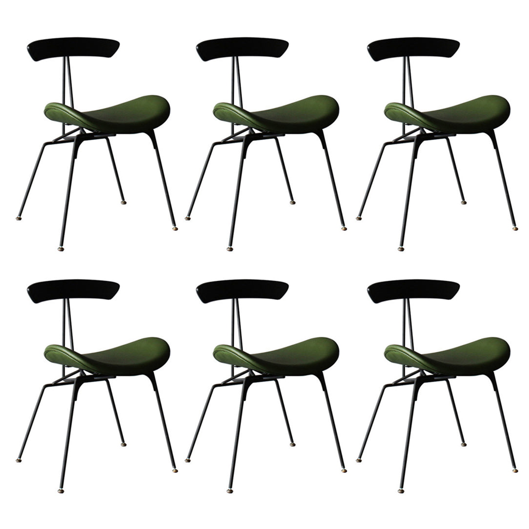 Industrial Black Opening Back Dining Side Chair Kitchen Metal Dining Side Chair Blackish Green 6 Piece Set Clearhalo ' kitchen&dining_furn' 'Dining Chairs' 'Dining Tables & Seating' 'dining_chair' 'furn' 'furn_dining_chair' 'Furniture' 'furniture_dining_chair' 'Kitchen & Dining Furniture' 'kitchen' 3468726