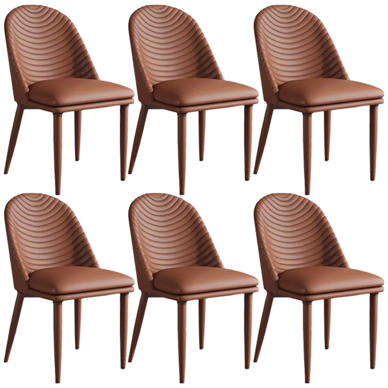 Metal Base Indoor Dining Chair 19'' Wide Parsons Leather Chair for Restaurant Coffee 6 Piece Set Clearhalo ' kitchen&dining_furn' 'Dining Chairs' 'Dining Tables & Seating' 'dining_chair' 'furn' 'furn_dining_chair' 'Furniture' 'furniture_dining_chair' 'Kitchen & Dining Furniture' 'kitchen' 3469046