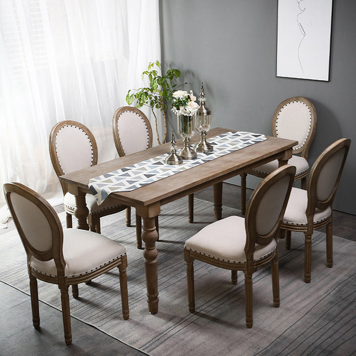 Cottage Style Solid Wood Dining Set with Traditional Height Table and 4 Legs Base 7 Piece Set Clearhalo 'Dining Room Sets' 'Dining Tables & Seating' 'dining_room_set' 'furn' 'furn_dining_room_set' 'Furniture' 'furniture_dining_room_set' 'Kitchen & Dining Furniture' 'kitchen&dining_furn' 'kitchen' 3473832