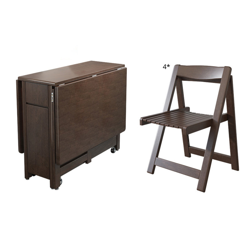 Standard Solid Wood Dining Set with Black Wood Space-Saving Design Legs for Dining Furniture 5 Piece Set Clearhalo 'Dining Room Sets' 'Dining Tables & Seating' 'dining_room_set' 'furn' 'furn_dining_room_set' 'Furniture' 'furniture_dining_room_set' 'Kitchen & Dining Furniture' 'kitchen&dining_furn' 'kitchen' 3474263