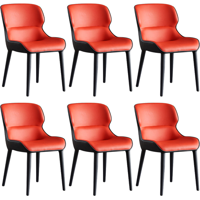Contemporary Style Dining Chair Sponge Upholstered Side Chair for Home Red 6 Piece Set Clearhalo ' kitchen&dining_furn' 'Dining Chairs' 'Dining Tables & Seating' 'dining_chair' 'furn' 'furn_dining_chair' 'Furniture' 'furniture_dining_chair' 'Kitchen & Dining Furniture' 'kitchen' 3483298