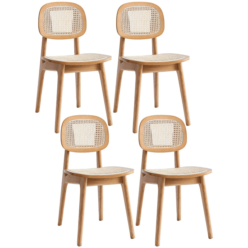 Solid Wood Traditional Dining Room Chair Matte Finish Open Back Dining Side Chair Natural 4 Piece Set Clearhalo ' kitchen&dining_furn' 'Dining Chairs' 'Dining Tables & Seating' 'dining_chair' 'furn' 'furn_dining_chair' 'Furniture' 'furniture_dining_chair' 'Kitchen & Dining Furniture' 'kitchen' 3483453