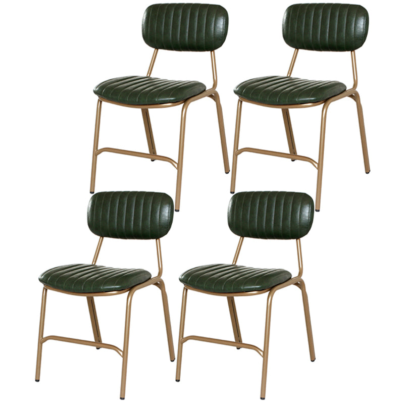 Upholstered Armless Dining Chairs Industrial Open Back Side Chair with Metal Legs Blackish Green 4 Piece Set Clearhalo ' kitchen&dining_furn' 'Dining Chairs' 'Dining Tables & Seating' 'dining_chair' 'furn' 'furn_dining_chair' 'Furniture' 'furniture_dining_chair' 'Kitchen & Dining Furniture' 'kitchen' 3483795