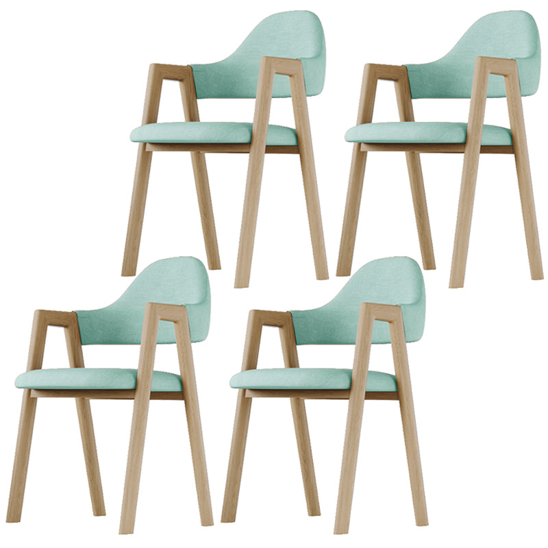 Nordic Fabric Dining Side Chair with Metal Base 33"H Open Back Dining Side Chair for Restaurant Turquoise 4 Piece Set Clearhalo ' kitchen&dining_furn' 'Dining Chairs' 'Dining Tables & Seating' 'dining_chair' 'furn' 'furn_dining_chair' 'Furniture' 'furniture_dining_chair' 'Kitchen & Dining Furniture' 'kitchen' 3484193