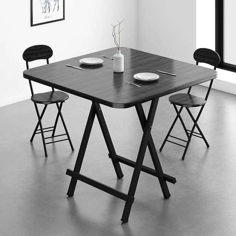 Modern Wooden Dining Room Set with Round Table Space-Saving Design Home Dining Table Furniture Black 3 Piece Set Clearhalo 'Dining Room Sets' 'Dining Tables & Seating' 'dining_room_set' 'furn' 'furn_dining_room_set' 'Furniture' 'furniture_dining_room_set' 'Kitchen & Dining Furniture' 'kitchen&dining_furn' 'kitchen' 3490970