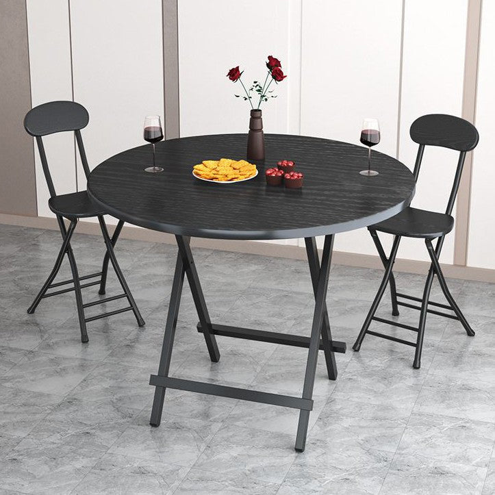 Contemporary Style Traditional Height Dining Set with Folding Table and Chairs Round 3 Piece Set Clearhalo 'Dining Room Sets' 'Dining Tables & Seating' 'dining_room_set' 'furn' 'furn_dining_room_set' 'Furniture' 'furniture_dining_room_set' 'Kitchen & Dining Furniture' 'kitchen&dining_furn' 'kitchen' 3491544