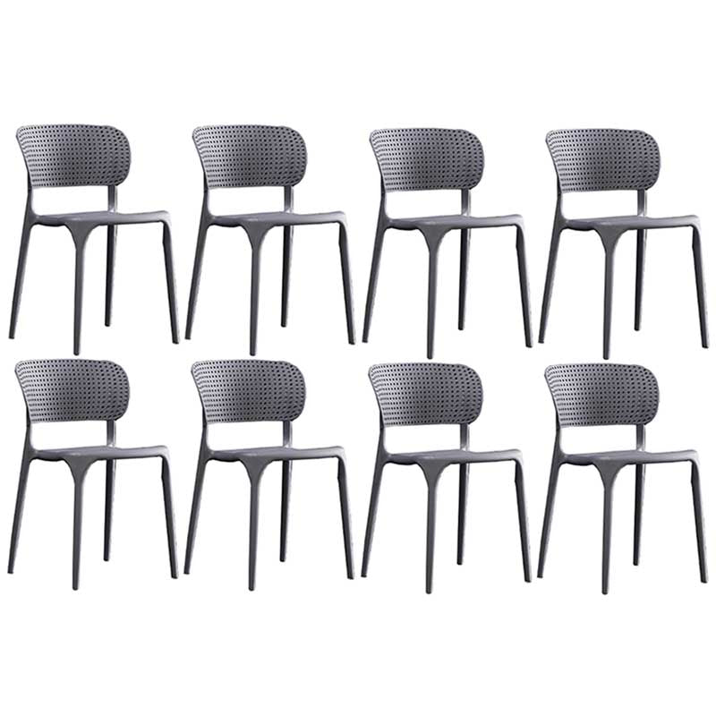 Glam Style Dining Room Plastic Side Chair Matte Finish Open Back Dining Chair Grey 8 Piece Set Clearhalo ' kitchen&dining_furn' 'Dining Chairs' 'Dining Tables & Seating' 'dining_chair' 'furn' 'furn_dining_chair' 'Furniture' 'furniture_dining_chair' 'Kitchen & Dining Furniture' 'kitchen' 3493044