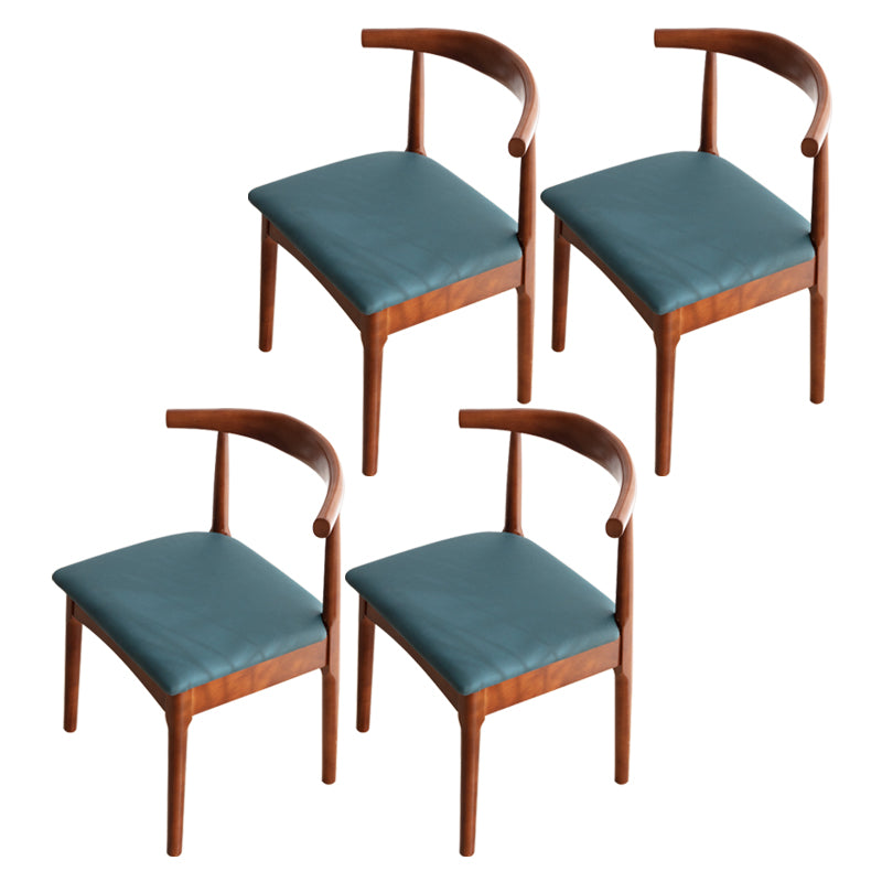 Scandinavian Dining Chair 17'' Wide Wood Dining Side Chair with Open Back for Home Use Lake Blue 4 Piece Set Walnut Clearhalo ' kitchen&dining_furn' 'Dining Chairs' 'Dining Tables & Seating' 'dining_chair' 'furn' 'furn_dining_chair' 'Furniture' 'furniture_dining_chair' 'Kitchen & Dining Furniture' 'kitchen' 3493637
