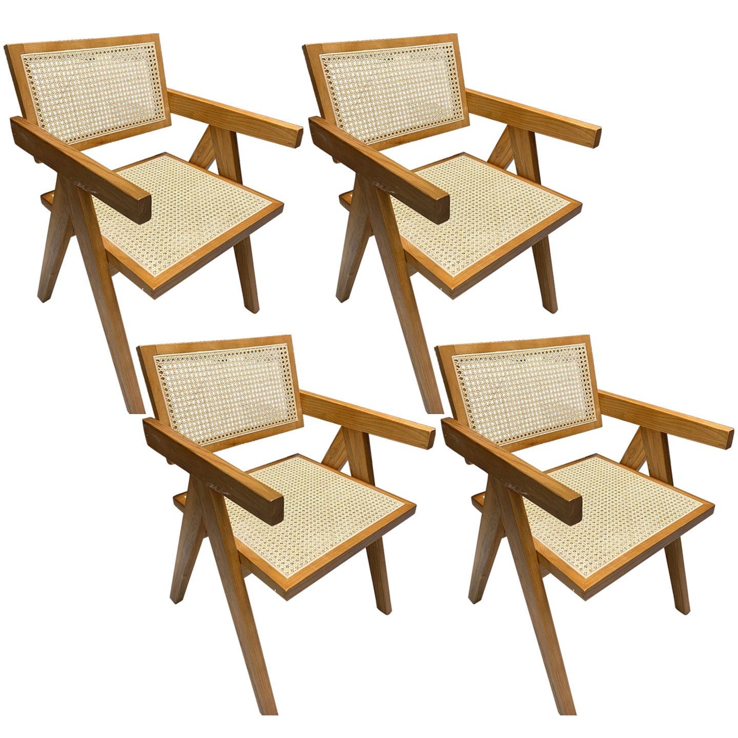 Modern Style Ash Wood Kitchen Dining Chairs Open Back Dining Side Chair Deep Tan 4 Piece Set Clearhalo ' kitchen&dining_furn' 'Dining Chairs' 'Dining Tables & Seating' 'dining_chair' 'furn' 'furn_dining_chair' 'Furniture' 'furniture_dining_chair' 'Kitchen & Dining Furniture' 'kitchen' 3494283