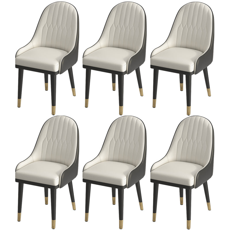 Leather Modern Dining Arm Chair with Color Cushion Parsons Chair for Home Black 6 Piece Set Clearhalo ' kitchen&dining_furn' 'Dining Chairs' 'Dining Tables & Seating' 'dining_chair' 'furn' 'furn_dining_chair' 'Furniture' 'furniture_dining_chair' 'Kitchen & Dining Furniture' 'kitchen' 3494321