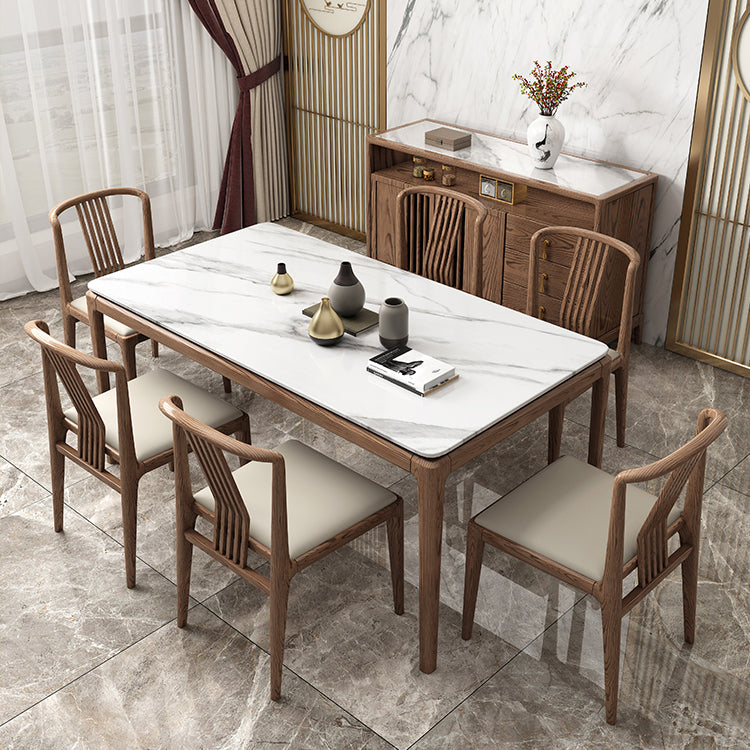 Traditional Kitchen Dining Room Set with Rectangle Top and Solid Wood Legs Dining Furniture 63"L x 29.5"W x 29.5"H 7 Piece Set Clearhalo 'Dining Room Sets' 'Dining Tables & Seating' 'dining_room_set' 'furn' 'furn_dining_room_set' 'Furniture' 'furniture_dining_room_set' 'Kitchen & Dining Furniture' 'kitchen&dining_furn' 'kitchen' 3518262