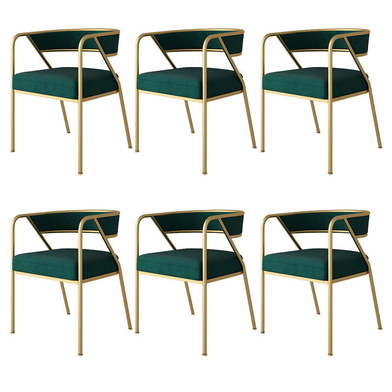 Industrial Style Metal Dining Chair Stackable Open Back Dining Side Chair for Home Green 6 Piece Set Brass Gold Clearhalo ' kitchen&dining_furn' 'Dining Chairs' 'Dining Tables & Seating' 'dining_chair' 'furn' 'furn_dining_chair' 'Furniture' 'furniture_dining_chair' 'Kitchen & Dining Furniture' 'kitchen' 3522977