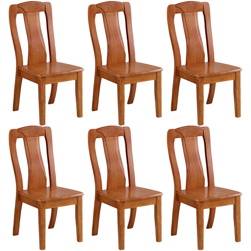 Traditional Solid Wood Dining Room Chair Slat Back Side Chair for Home Brown 6 Piece Set Clearhalo ' kitchen&dining_furn' 'Dining Chairs' 'Dining Tables & Seating' 'dining_chair' 'furn' 'furn_dining_chair' 'Furniture' 'furniture_dining_chair' 'Kitchen & Dining Furniture' 'kitchen' 3539505