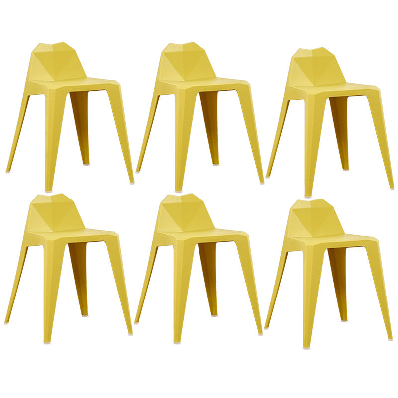 Contemporary Solid Back Dining Side Chair Kitchen Plastic Dining Side Chair Yellow 6 Piece Set Clearhalo ' kitchen&dining_furn' 'Dining Chairs' 'Dining Tables & Seating' 'dining_chair' 'furn' 'furn_dining_chair' 'Furniture' 'furniture_dining_chair' 'Kitchen & Dining Furniture' 'kitchen' 3540544