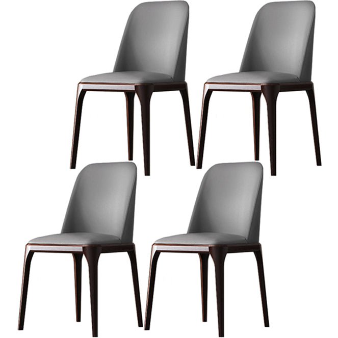 Solid Wood Industrial Dining Room Chair Matte Finish Parsons Dining Chair Silver Gray 4 Piece Set Clearhalo ' kitchen&dining_furn' 'Dining Chairs' 'Dining Tables & Seating' 'dining_chair' 'furn' 'furn_dining_chair' 'Furniture' 'furniture_dining_chair' 'Kitchen & Dining Furniture' 'kitchen' 3540936
