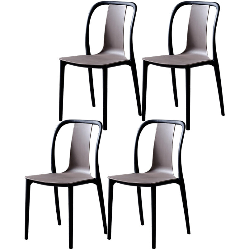 Plastic Dining Chairs Contemporary Style Side Chair Set for Dining Room Light Gray Set of 4 Clearhalo ' kitchen&dining_furn' 'Dining Chairs' 'Dining Tables & Seating' 'dining_chair' 'Furniture' 'furniture_dining_chair' 'Kitchen & Dining Furniture' 'kitchen' 3540999