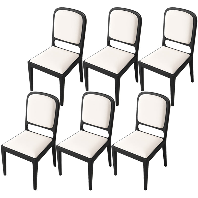 Modern Dining Chair 19'' Wide Open Side Chair with 4 Wood Legs for Home Use White 6 Piece Set Black Clearhalo ' kitchen&dining_furn' 'Dining Chairs' 'Dining Tables & Seating' 'dining_chair' 'furn' 'furn_dining_chair' 'Furniture' 'furniture_dining_chair' 'Kitchen & Dining Furniture' 'kitchen' 3541181