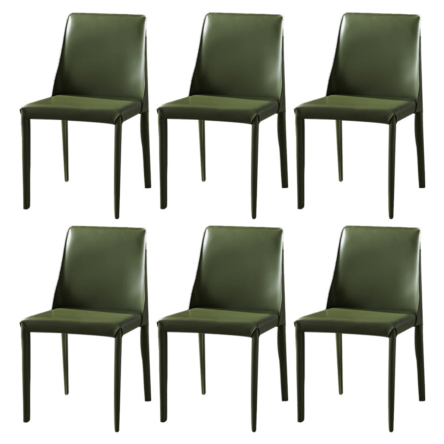 Modern Saddle Chair with Metal Base 32"H Leather Dining Chair for Restaurant Green 6 Piece Set Clearhalo ' kitchen&dining_furn' 'Dining Chairs' 'Dining Tables & Seating' 'dining_chair' 'furn' 'furn_dining_chair' 'Furniture' 'furniture_dining_chair' 'Kitchen & Dining Furniture' 'kitchen' 3541370