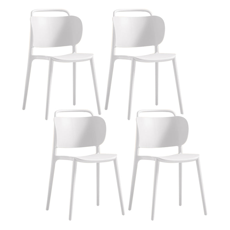 Nordic Style Plastic Dining Chair Open Back Dining Side Chair for Home Use White 4 Piece Set Clearhalo ' kitchen&dining_furn' 'Dining Chairs' 'Dining Tables & Seating' 'dining_chair' 'furn' 'furn_dining_chair' 'Furniture' 'furniture_dining_chair' 'Kitchen & Dining Furniture' 'kitchen' 3541630