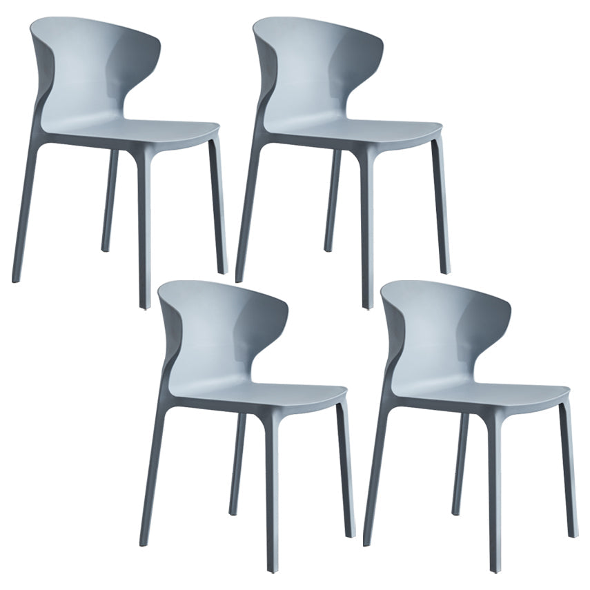 Home Contemporary Arm Chair Wingback Plastic Stackable Dining Room Chair Grey 4 Piece Set Clearhalo ' kitchen&dining_furn' 'Dining Chairs' 'Dining Tables & Seating' 'dining_chair' 'furn' 'furn_dining_chair' 'Furniture' 'furniture_dining_chair' 'Kitchen & Dining Furniture' 'kitchen' 3541736