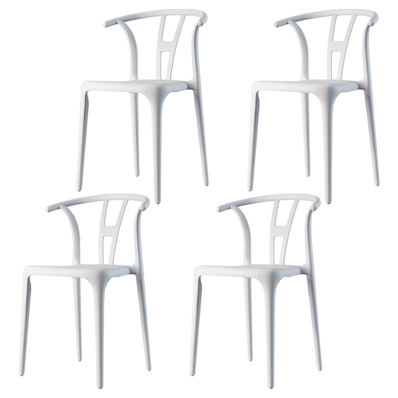 Contemporary Style Plastic Dining Chair Wishbone Back Chair for Kitchen White 4 Piece Set Clearhalo ' kitchen&dining_furn' 'Dining Chairs' 'Dining Tables & Seating' 'dining_chair' 'furn' 'furn_dining_chair' 'Furniture' 'furniture_dining_chair' 'Kitchen & Dining Furniture' 'kitchen' 3542201