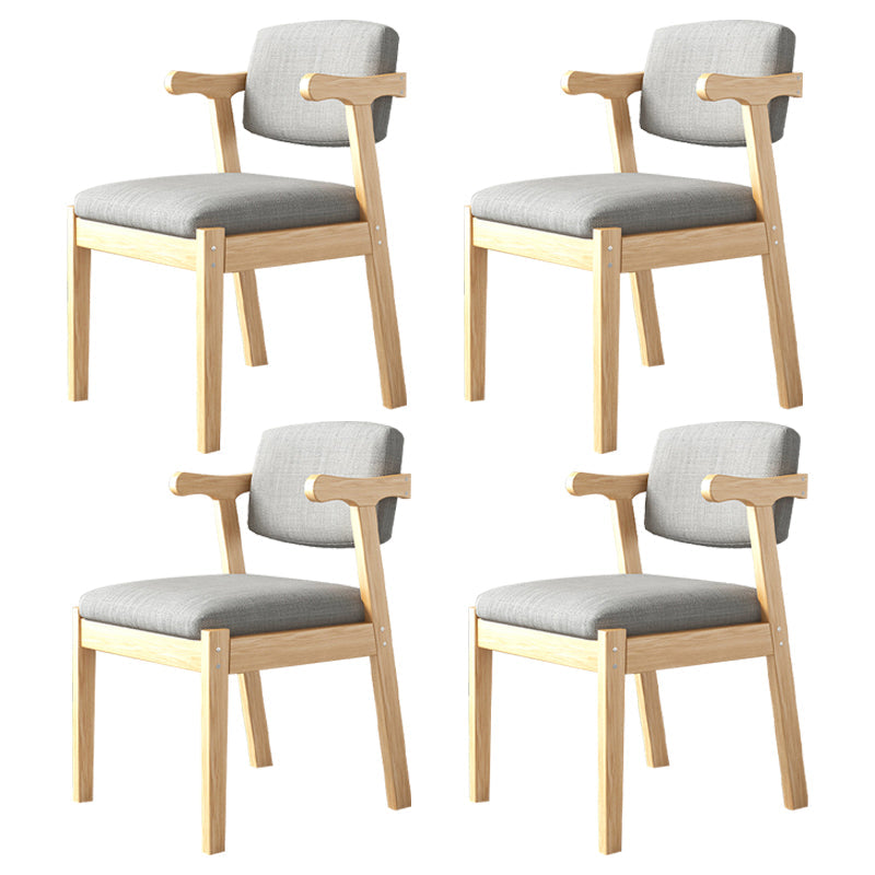 Contemporary Dining Arm Chair Open Back Chair with 4 Legs for Home Use Grey 4 Piece Set Natural Wood Clearhalo ' kitchen&dining_furn' 'Dining Chairs' 'Dining Tables & Seating' 'dining_chair' 'furn' 'furn_dining_chair' 'Furniture' 'furniture_dining_chair' 'Kitchen & Dining Furniture' 'kitchen' 3542451