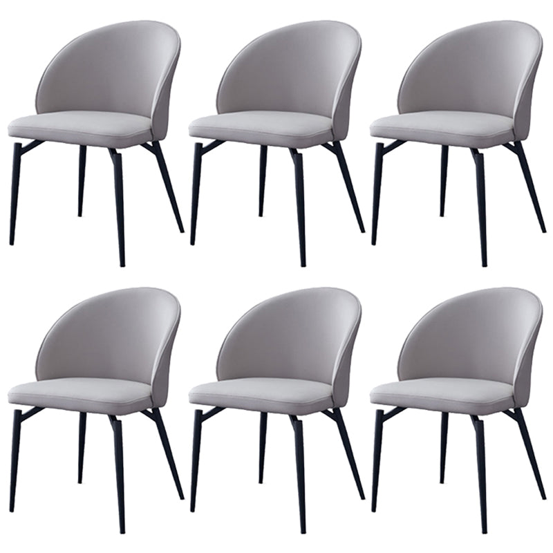 Nordic Metal Armless Dining Chairs Restaurant Open Back Dining Side Chair Off-White 6 Piece Set Clearhalo ' kitchen&dining_furn' 'Dining Chairs' 'Dining Tables & Seating' 'dining_chair' 'furn' 'furn_dining_chair' 'Furniture' 'furniture_dining_chair' 'Kitchen & Dining Furniture' 'kitchen' 3564280