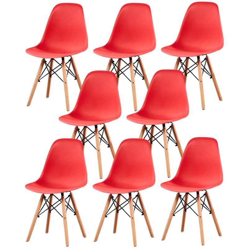 Glam Style Wooden Side Chair Matte Finish Solid Back Dining Chair for Dinning Room Red Set of 8 Clearhalo ' kitchen&dining_furn' 'Dining Chairs' 'Dining Tables & Seating' 'dining_chair' 'Furniture' 'furniture_dining_chair' 'Kitchen & Dining Furniture' 'kitchen' 3564451