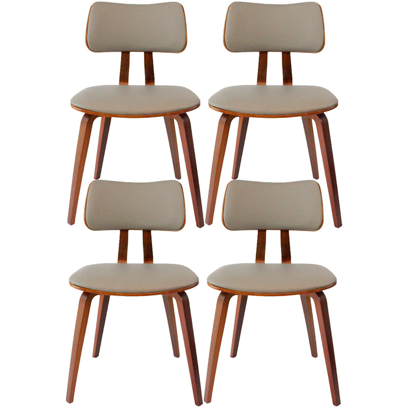 Contemporary Home Side Chair Open Back Upholstered Wood Dining Room Chair Pewter 4 Piece Set Walnut Clearhalo ' kitchen&dining_furn' 'Dining Chairs' 'Dining Tables & Seating' 'dining_chair' 'furn' 'furn_dining_chair' 'Furniture' 'furniture_dining_chair' 'Kitchen & Dining Furniture' 'kitchen' 3565521