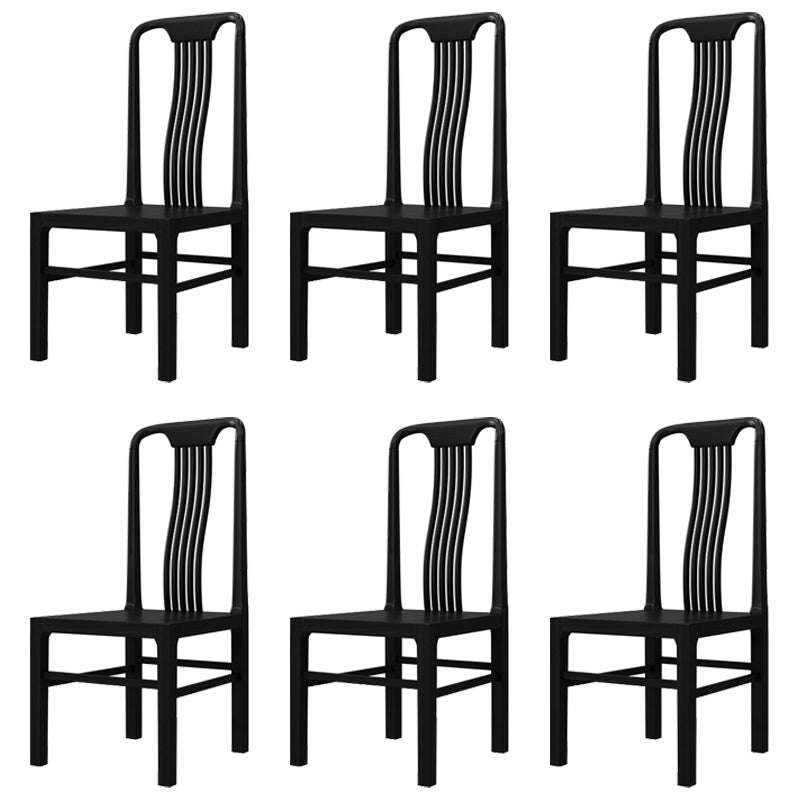 Traditional 19'' Wide Wood Dining Side Chair Slat Back Chair for Home Use Black Wood 6 Piece Set Clearhalo ' kitchen&dining_furn' 'Dining Chairs' 'Dining Tables & Seating' 'dining_chair' 'furn' 'furn_dining_chair' 'Furniture' 'furniture_dining_chair' 'Kitchen & Dining Furniture' 'kitchen' 3573774