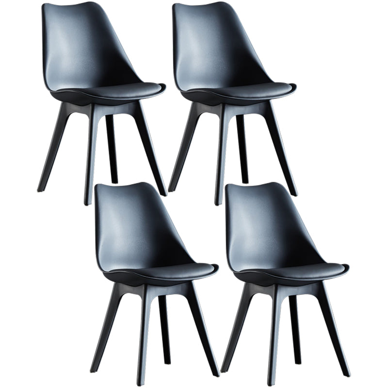 Modern Plastic Chair 33"H Acrylic Solid Back Dining Chair for Restaurant Grey Set of 4 Clearhalo ' kitchen&dining_furn' 'Dining Chairs' 'Dining Tables & Seating' 'dining_chair' 'Furniture' 'furniture_dining_chair' 'Kitchen & Dining Furniture' 'kitchen' 3573867
