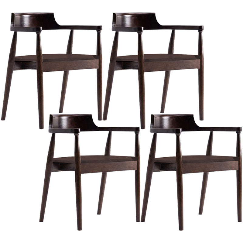 Solid Wood Contemporary Style Indoor Chair Open Back Dining Side Chairs Wood 4 Piece Set Walnut Clearhalo ' kitchen&dining_furn' 'Dining Chairs' 'Dining Tables & Seating' 'dining_chair' 'furn' 'furn_dining_chair' 'Furniture' 'furniture_dining_chair' 'Kitchen & Dining Furniture' 'kitchen' 3573919