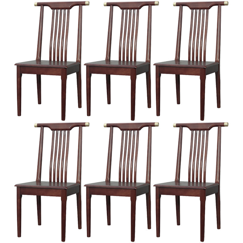 Traditional Solid Wood Dining Chairs Slat Back Dining Side Chair for Home Walnut 6 Piece Set Clearhalo ' kitchen&dining_furn' 'Dining Chairs' 'Dining Tables & Seating' 'dining_chair' 'furn' 'furn_dining_chair' 'Furniture' 'furniture_dining_chair' 'Kitchen & Dining Furniture' 'kitchen' 3573959