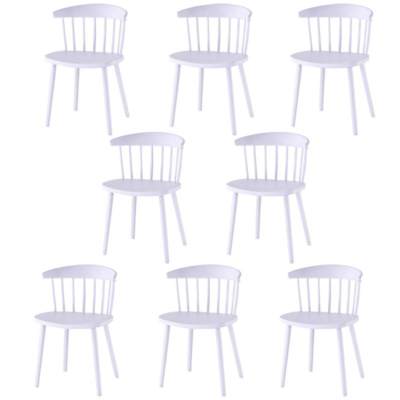 Home Contemporary Side Chair Windsor Back Plastic Dining Room Chair Set White 8 Piece Set Clearhalo ' kitchen&dining_furn' 'Dining Chairs' 'Dining Tables & Seating' 'dining_chair' 'furn' 'furn_dining_chair' 'Furniture' 'furniture_dining_chair' 'Kitchen & Dining Furniture' 'kitchen' 3574616