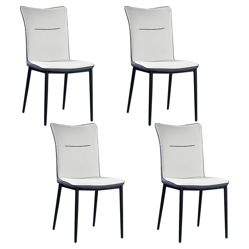 Home Scandinavian Side Chair Indoor Solid Back Metal Dining Room Chair Grey 4 Piece Set Clearhalo ' kitchen&dining_furn' 'Dining Chairs' 'Dining Tables & Seating' 'dining_chair' 'furn' 'furn_dining_chair' 'Furniture' 'furniture_dining_chair' 'Kitchen & Dining Furniture' 'kitchen' 3574833
