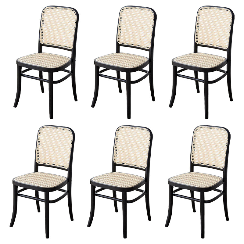 Modern Solid Wood Kitchen Dining Side Chair Opening Back Dining Side Chair Black 6 Piece Set Clearhalo ' kitchen&dining_furn' 'Dining Chairs' 'Dining Tables & Seating' 'dining_chair' 'furn' 'furn_dining_chair' 'Furniture' 'furniture_dining_chair' 'Kitchen & Dining Furniture' 'kitchen' 3574897