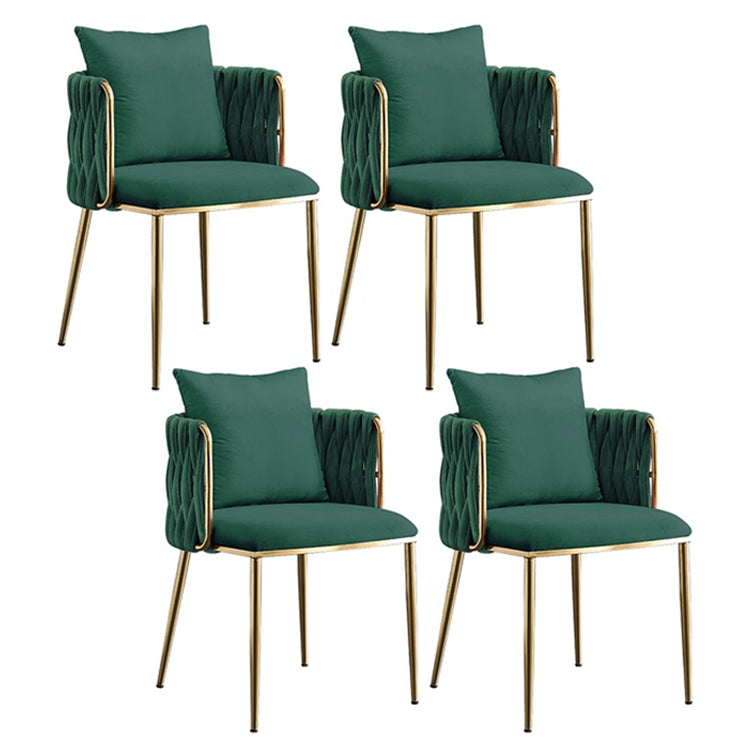 Scandinavian Bedroom Velvet Side Chair Light Color Solid Back Dining Chair Blackish Green 4 Piece Set Clearhalo ' kitchen&dining_furn' 'Dining Chairs' 'Dining Tables & Seating' 'dining_chair' 'furn' 'furn_dining_chair' 'Furniture' 'furniture_dining_chair' 'Kitchen & Dining Furniture' 'kitchen' 3575031